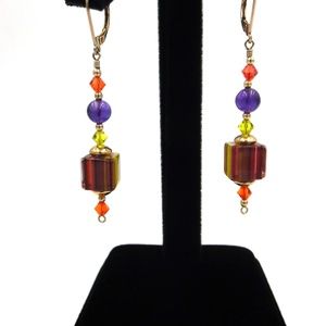 Colorful Furnace Glass Earrings